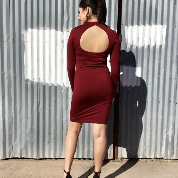 Mini Dress Burgundy - Picture 3 of 6